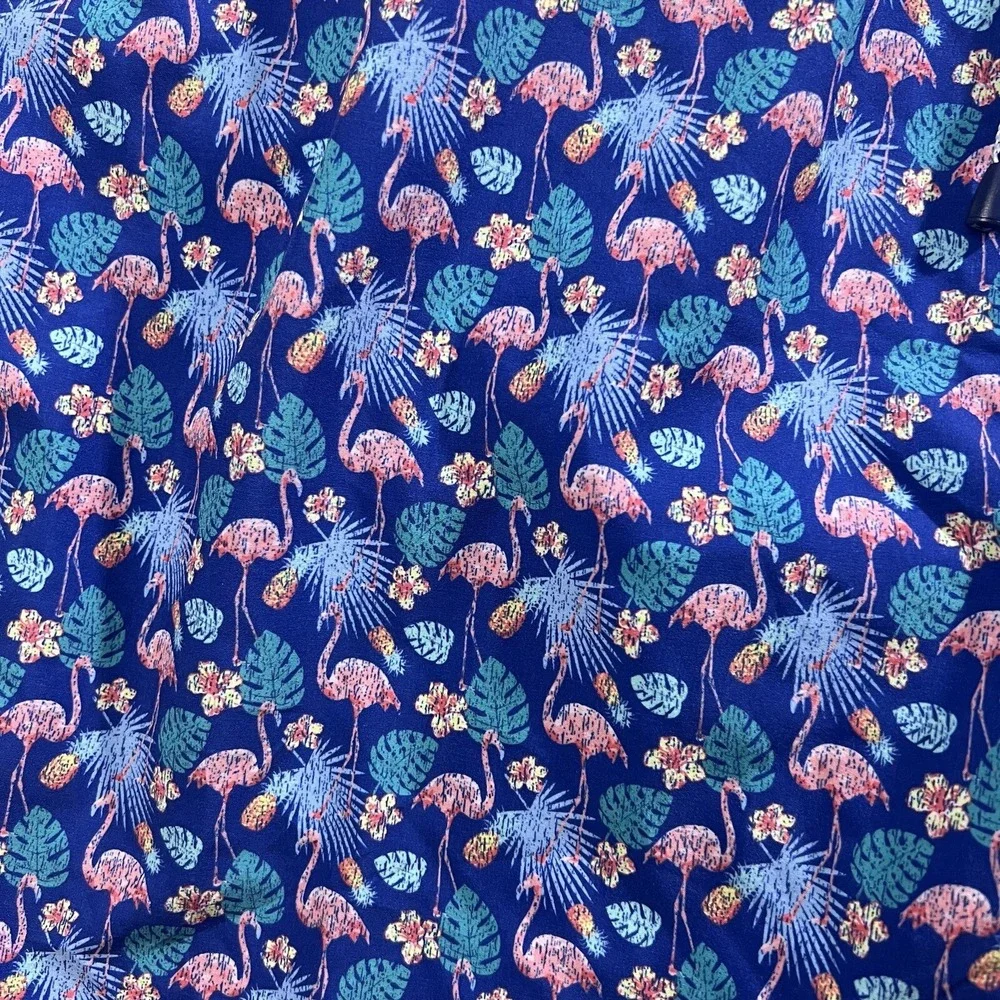 Peter Millar Tropical Flock Swim Trunks Mens‎ 2XL Blue Flamingo Stretch Pouch